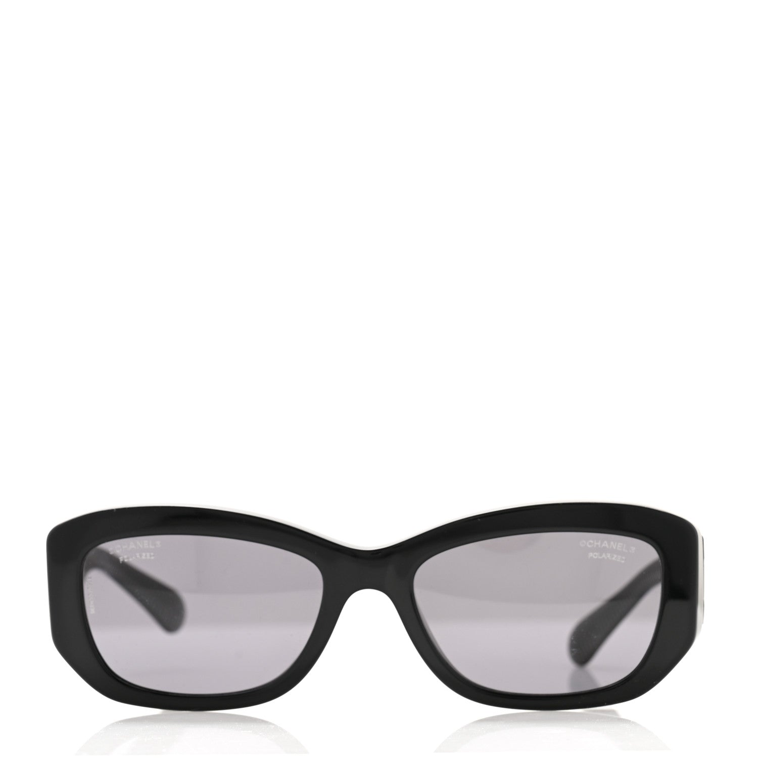 Chanel Acetate Polarized Rectangle Sunglasses 5493-A Black 2 of 7