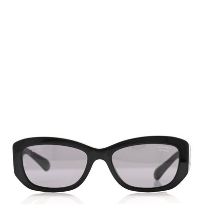 Chanel Acetate Polarized Rectangle Sunglasses 5493-A Black 2 of 7