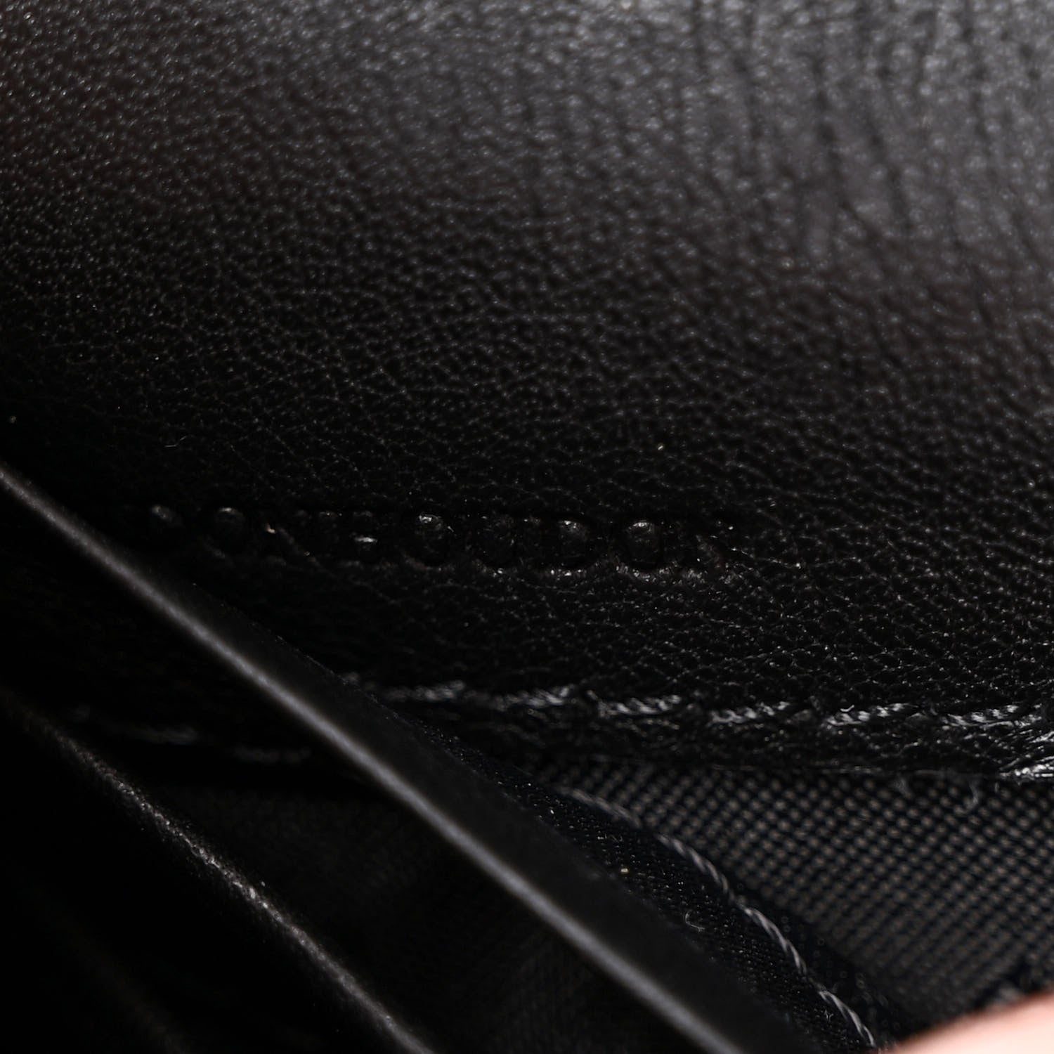 Burberry Patent Grainy Calfskin Henley Wallet On Chain Black 9 of 12