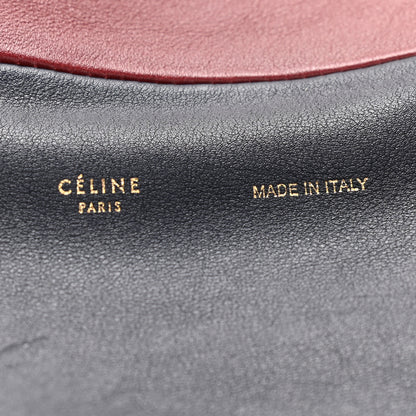 Celine Calfskin Suede All Soft Shoulder Bag Navy Burgundy 5 of 8