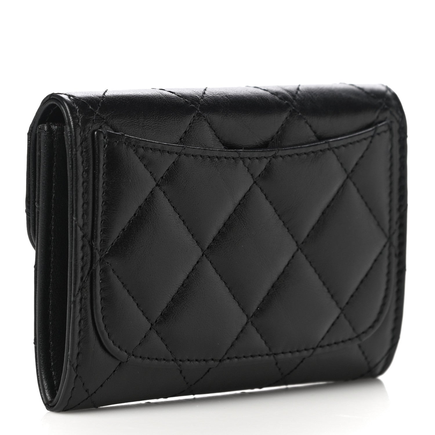 Chanel Aged Calfskin Quilted Reissue Flap Card Holder Wallet Black 3 of 12