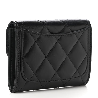 Chanel Aged Calfskin Quilted Reissue Flap Card Holder Wallet Black 3 of 12