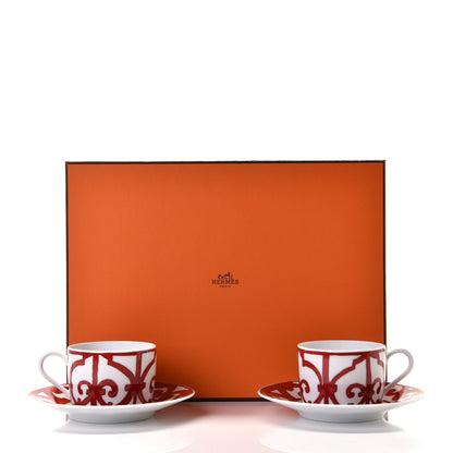 Hermes Porcelain Balcon du Guadalquivir Tea Cup and Saucer Set of 2 8 of 8