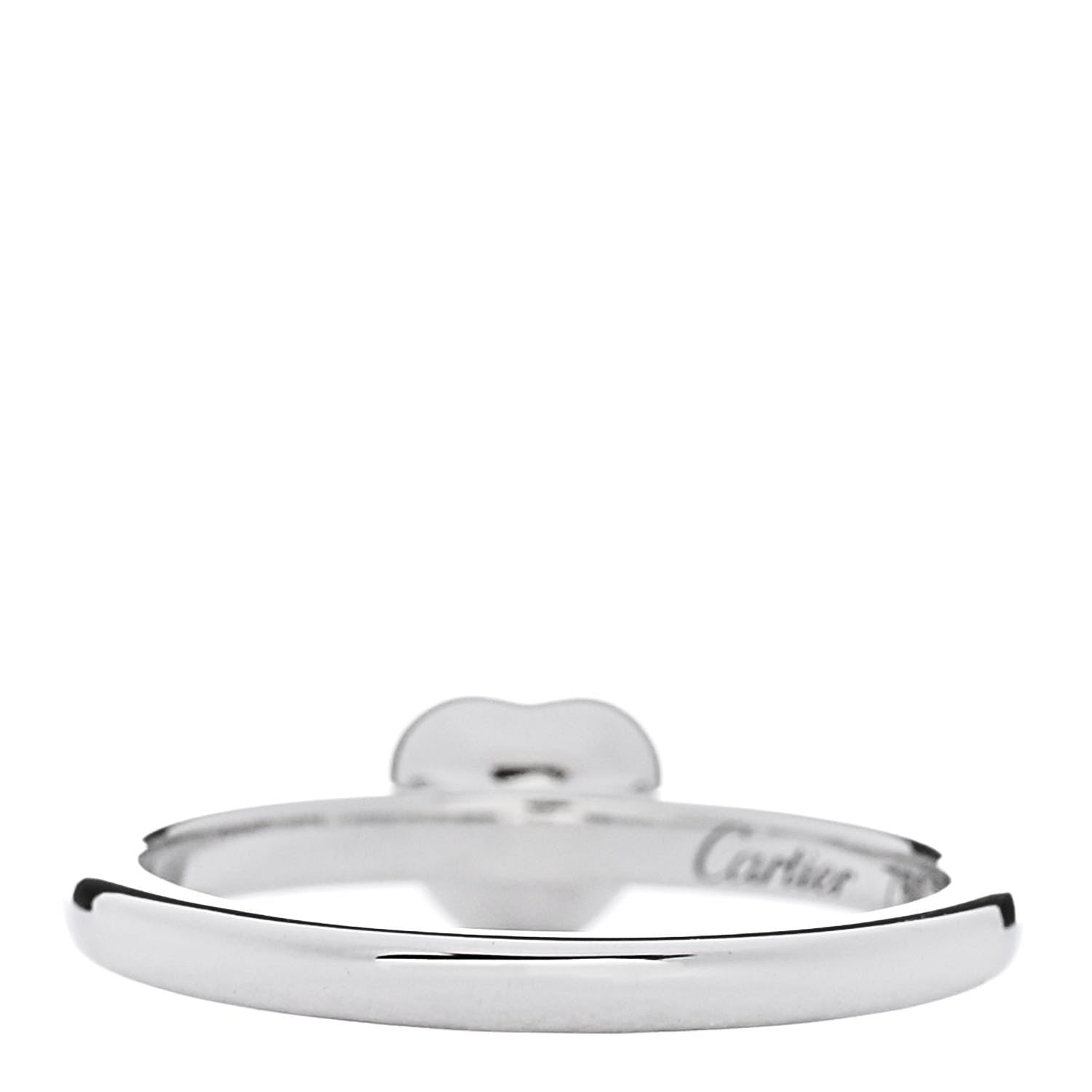 Cartier 18K White Gold Diamond D'Amour Heart Ring 47 4.25 4 of 5