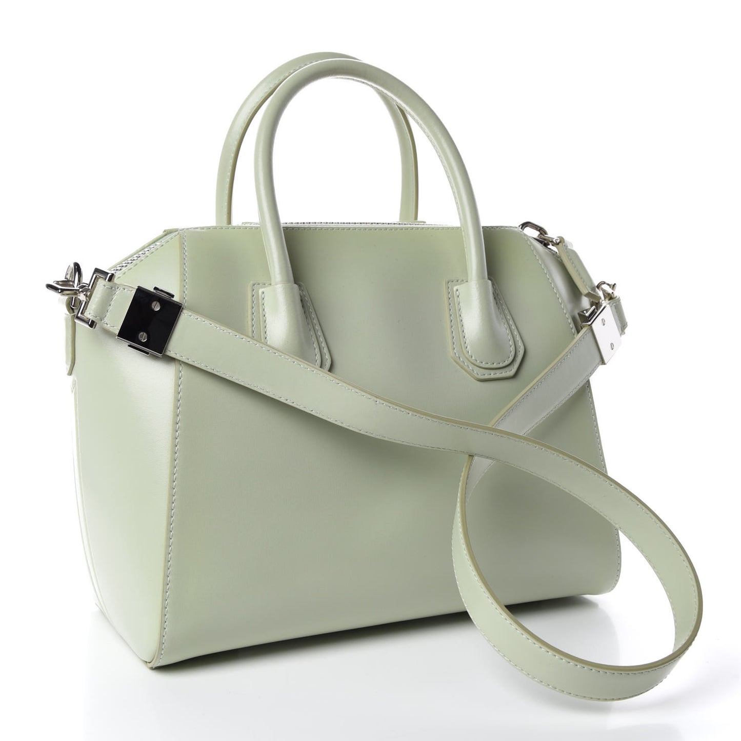 Shiny Lord Calfskin Small Antigona Aqua Green