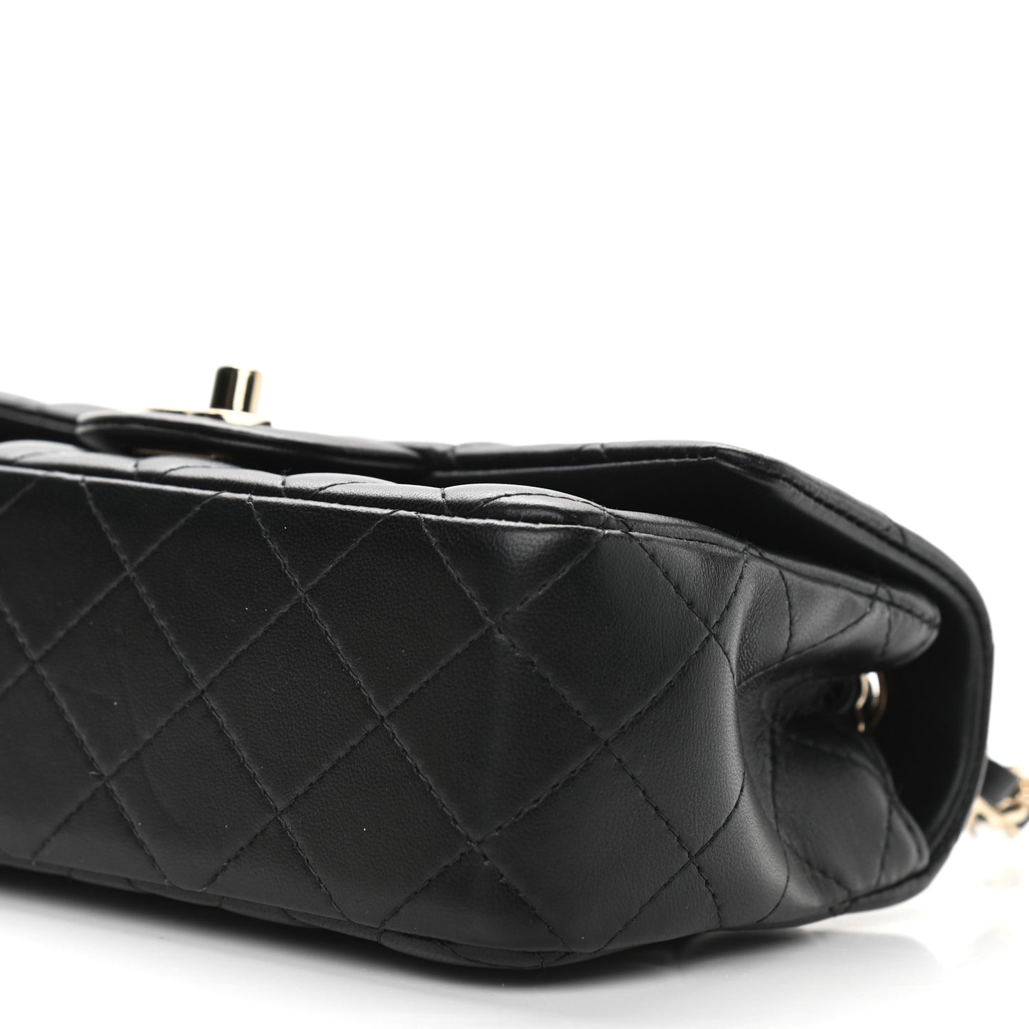 Lambskin Quilted Mini Rectangular Flap Black