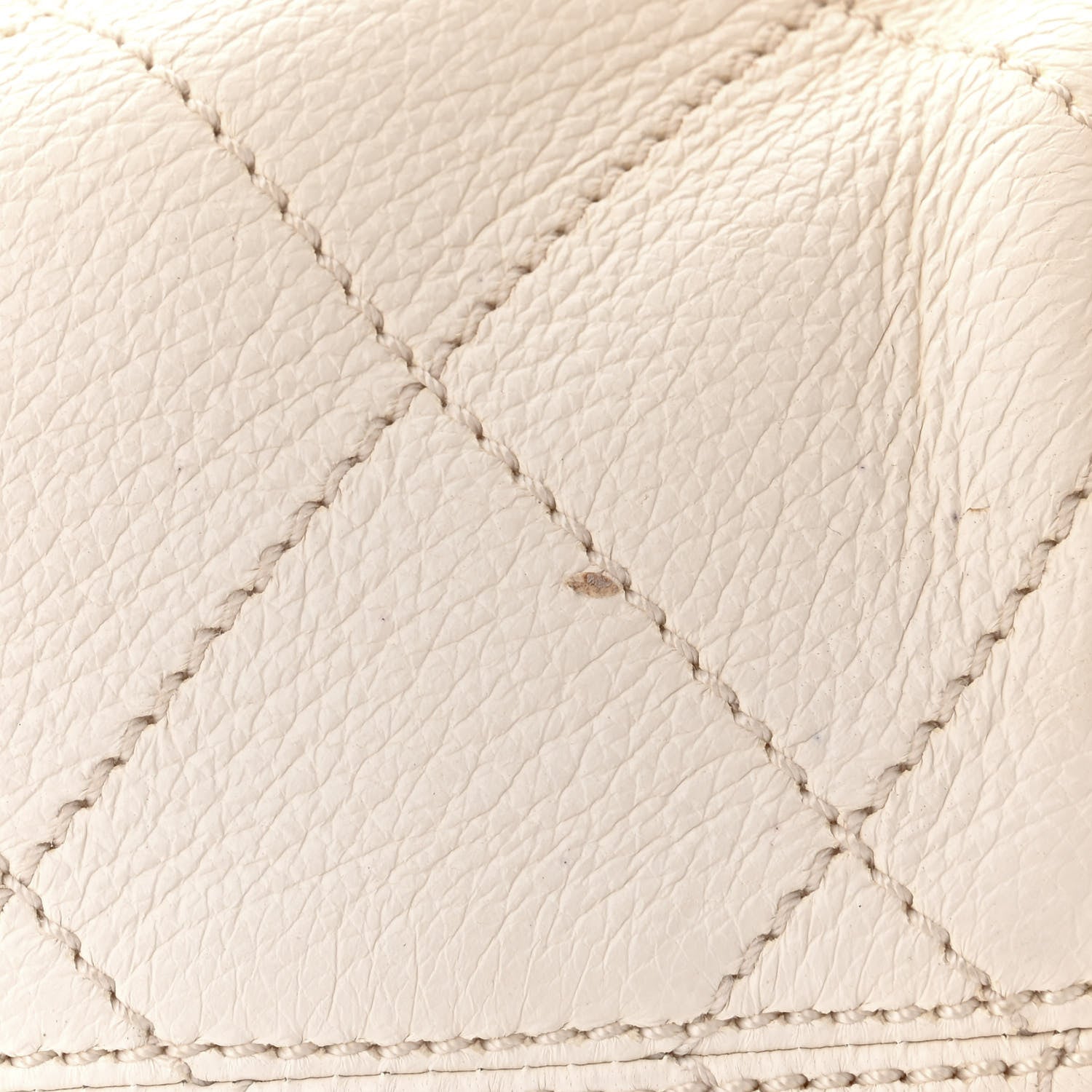 Chanel Deerskin Stitched Bowler White0 11 of 11