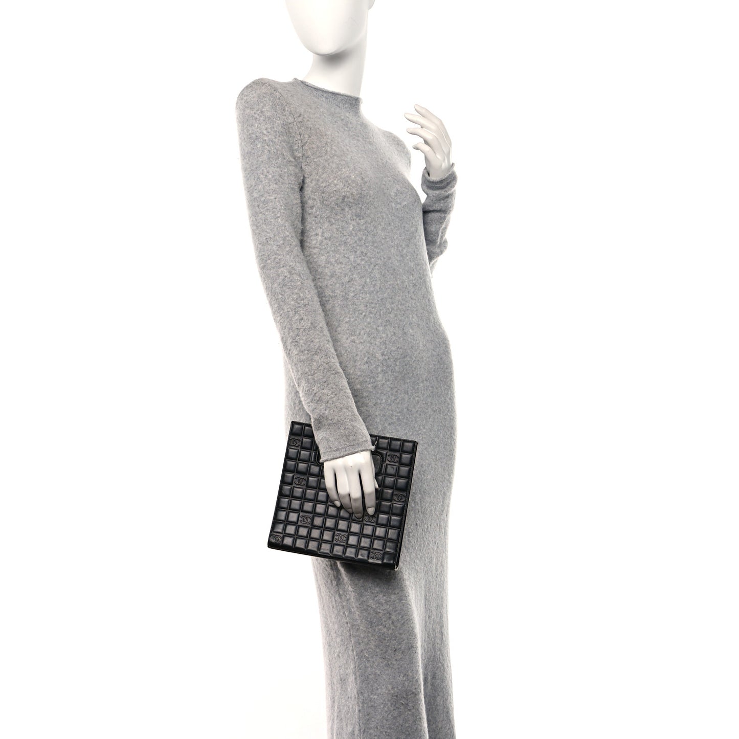 Lambskin CC Chocolate Bar Shoulder Bag Black