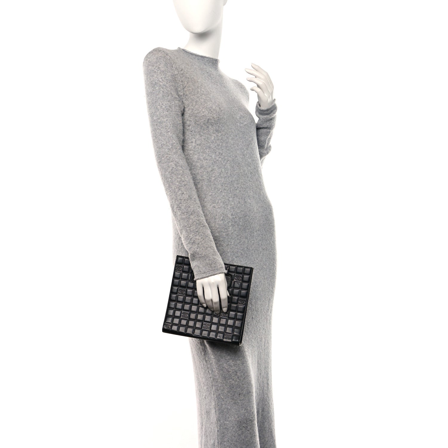 Chanel Lambskin CC Chocolate Bar Shoulder Bag Black 2 of 10