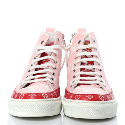 Louis Vuitton Monogram Giant Stellar Sneaker Boots 38.5 Rose Rouge 2 of 10