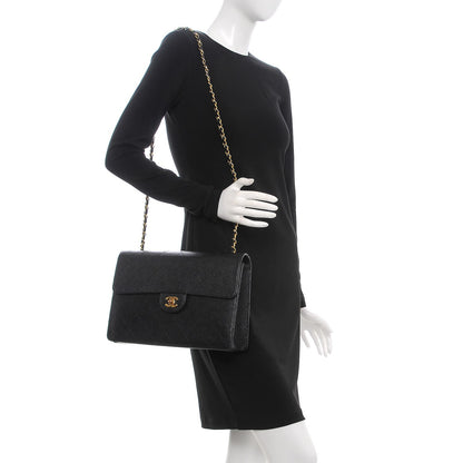 Chanel Caviar Stitch Jumbo Single Flap Black 2 of 10