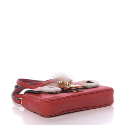 Fendi Nappa Rabbit Fox Fur Micro Buggie Baguette Fiamma Rosa 4 of 12