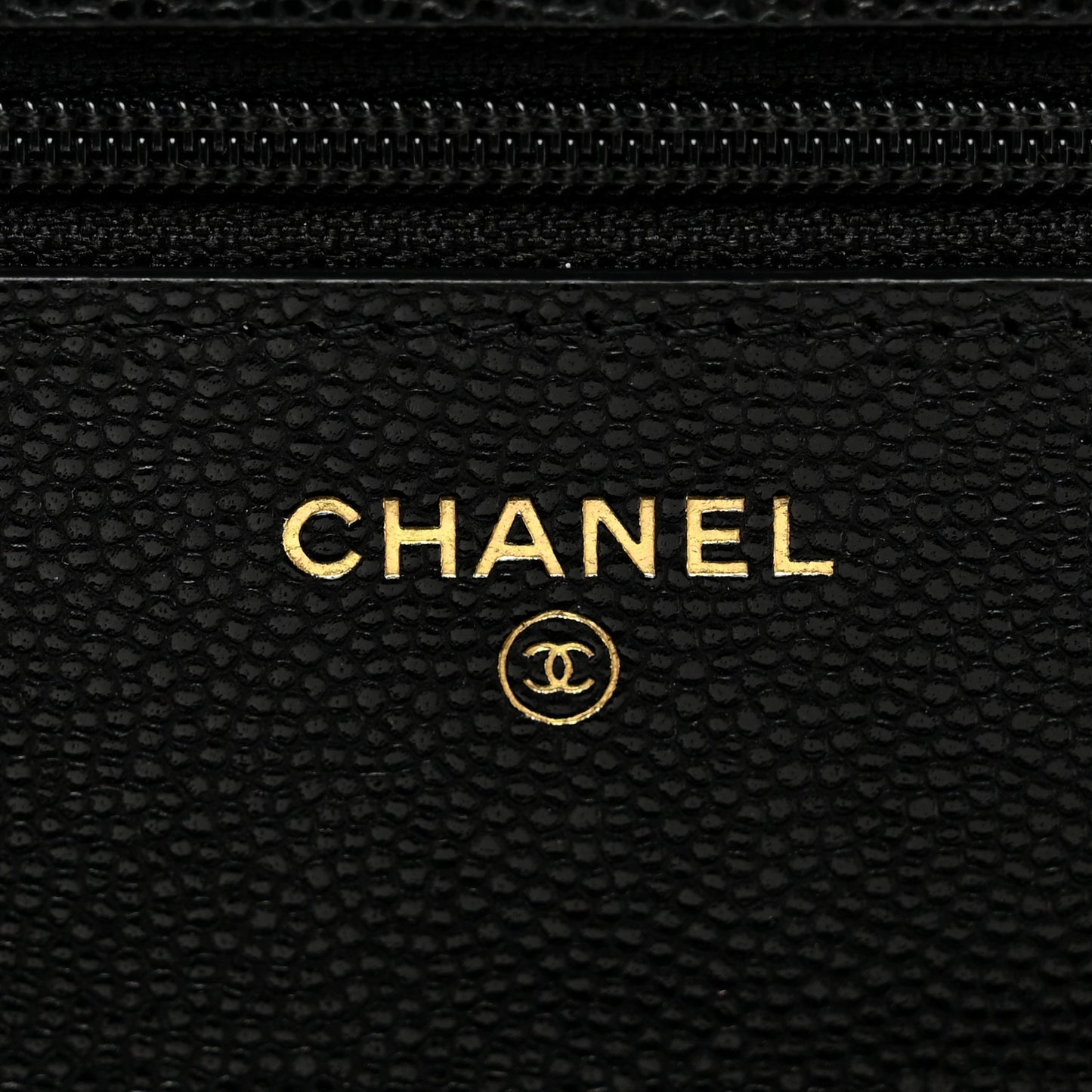 Caviar Quilted French New Wave Chain CC Wallet On Chain WOC Black