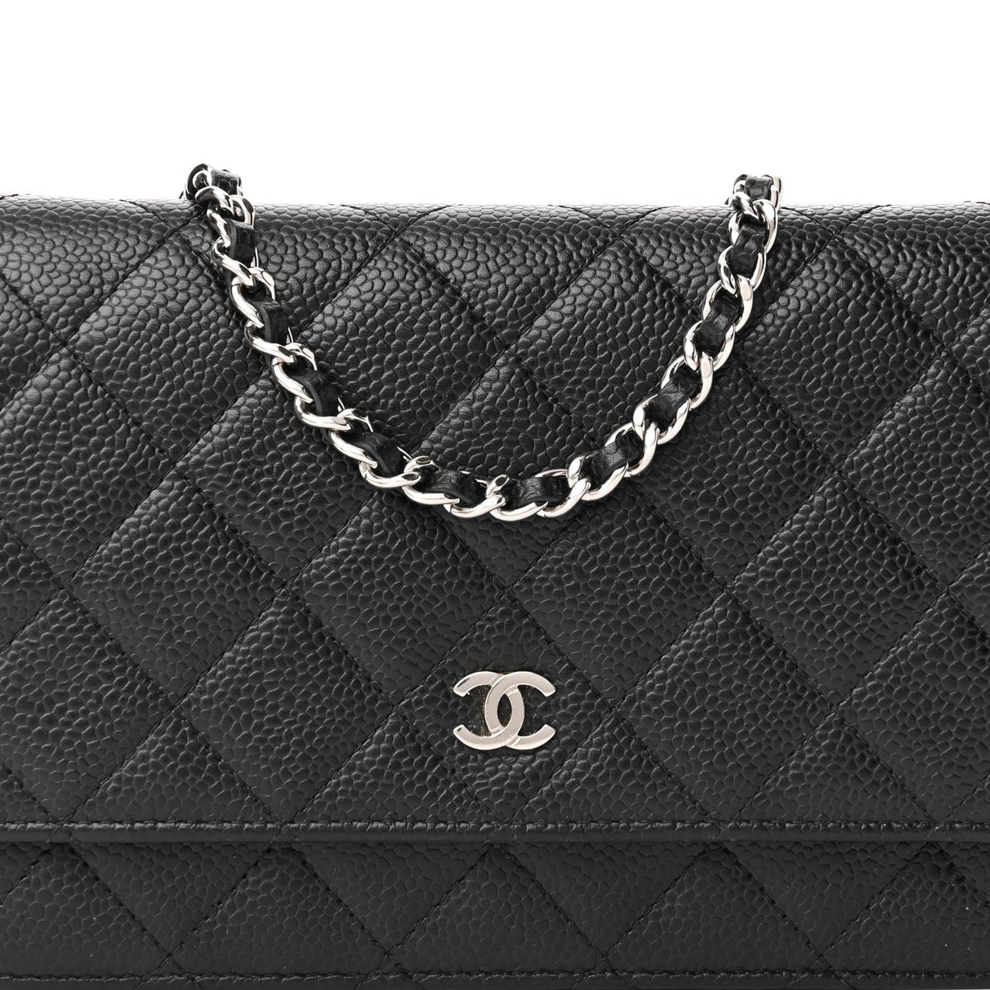 Caviar Quilted Wallet On Chain WOC Black