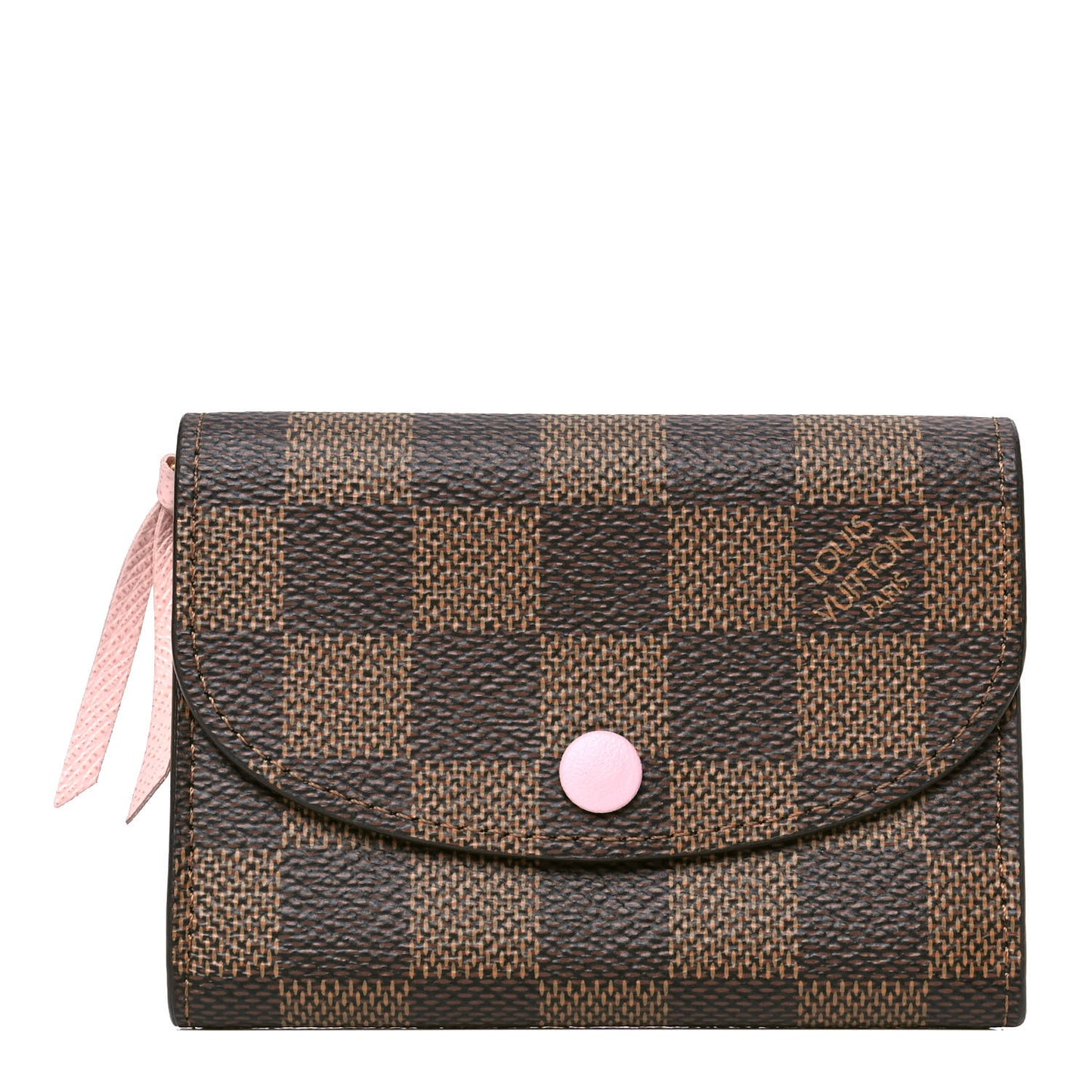 Damier Ebene Rosalie Coin Purse Rose Ballerine