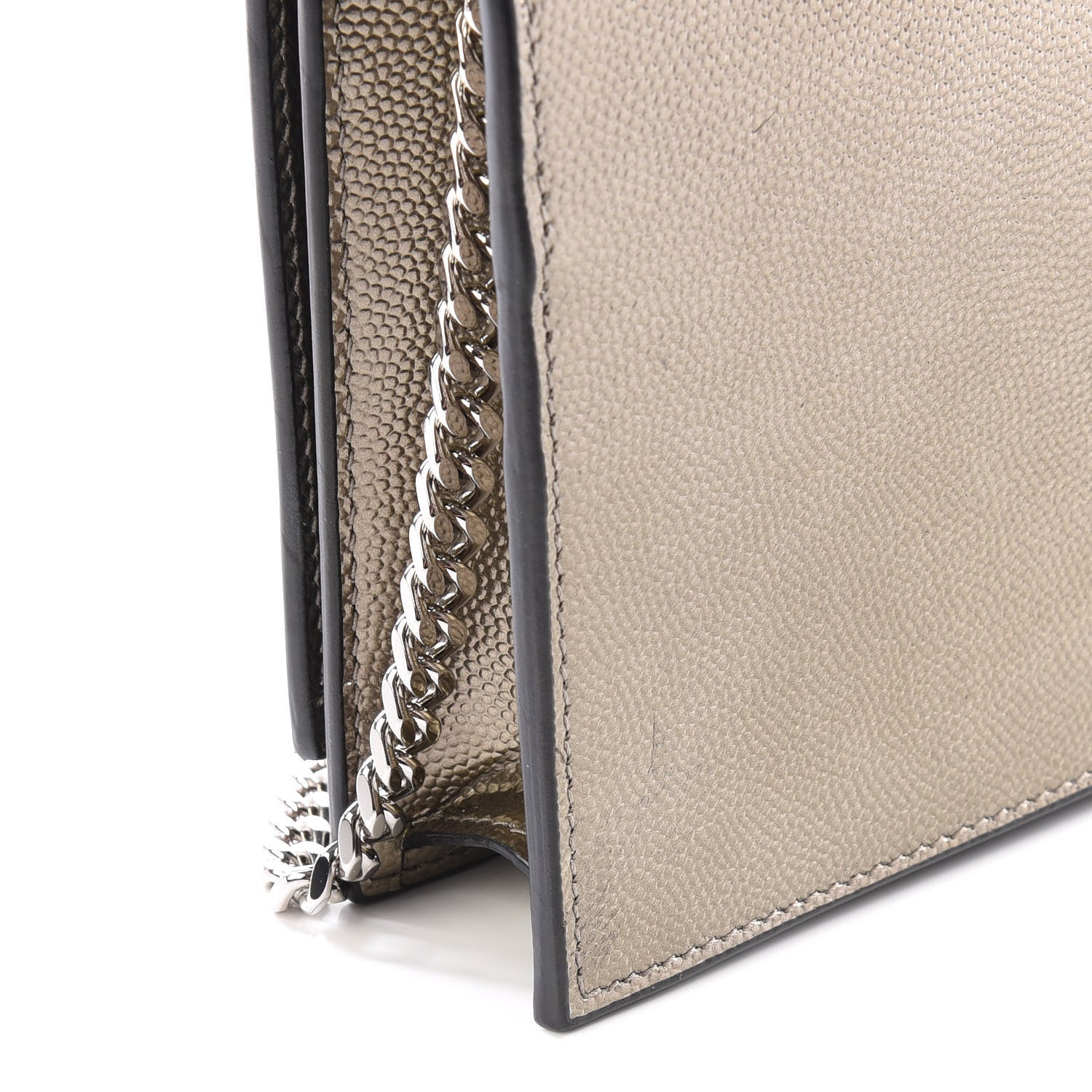 Saint Laurent Grain De Poudre Classic Monogram Kate Tassel Chain Wallet Piombo 10 of 10