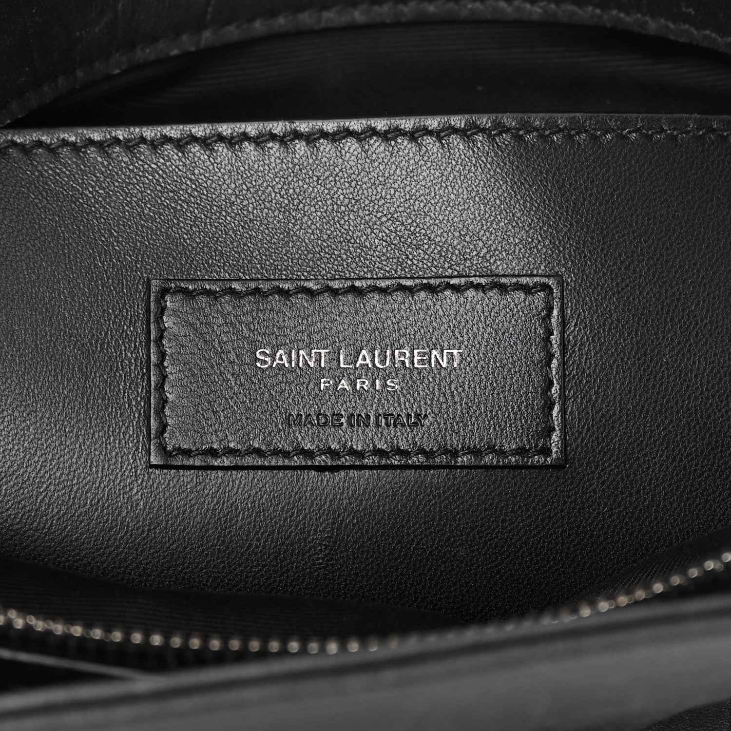 Saint Laurent Calfskin Crocodile Embossed Medium West Hollywood Monogram Fold-Over Bag 6 of 11
