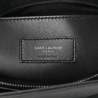 Saint Laurent Calfskin Crocodile Embossed Medium West Hollywood Monogram Fold-Over Bag 6 of 11