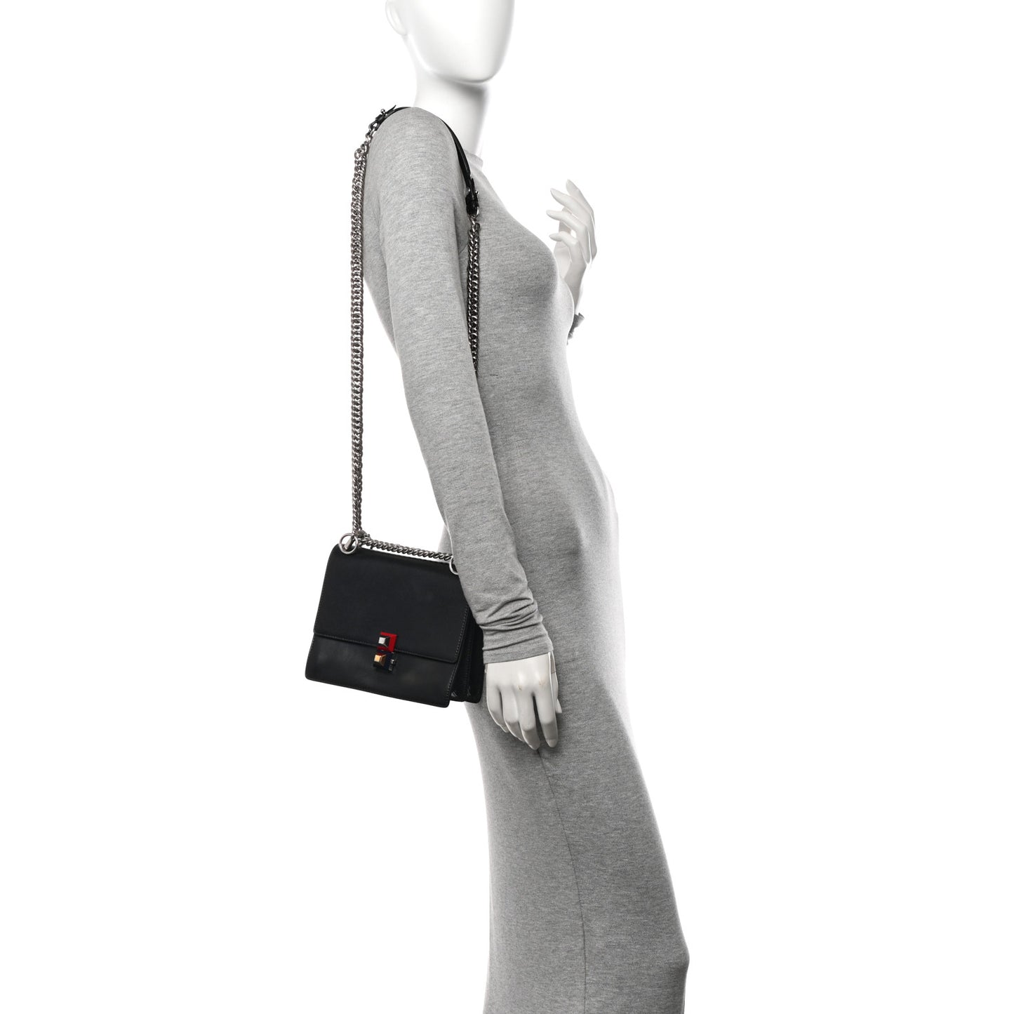 Vitello Liberty Studded Small Kan I Shoulder Bag Black Multicolor