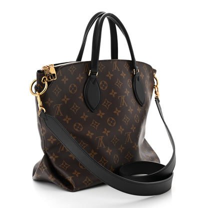Louis Vuitton Monogram Flower Zipped Tote MM Black 3 of 11