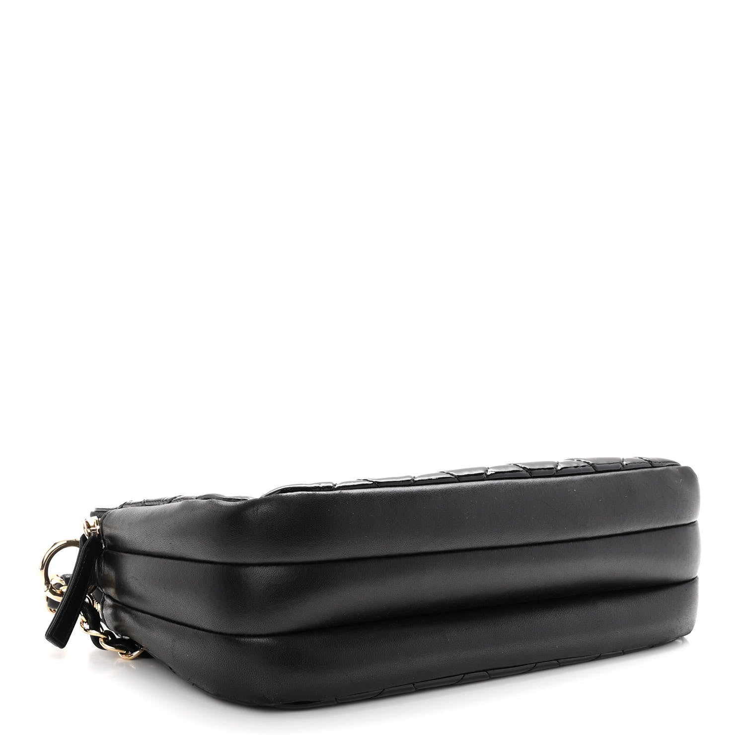 Chanel Patent Quilted Crown CC Double Zip Bag Black 4 of 12