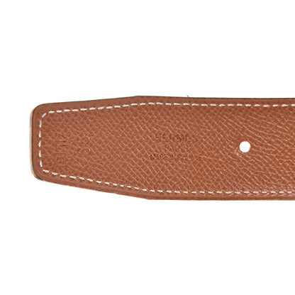 Hermes Box Courchevel 32mm H Belt 65 Black Gold 4 of 7
