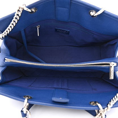 Chanel Caviar Stitched Shopping Tote Blue 5 of 10
