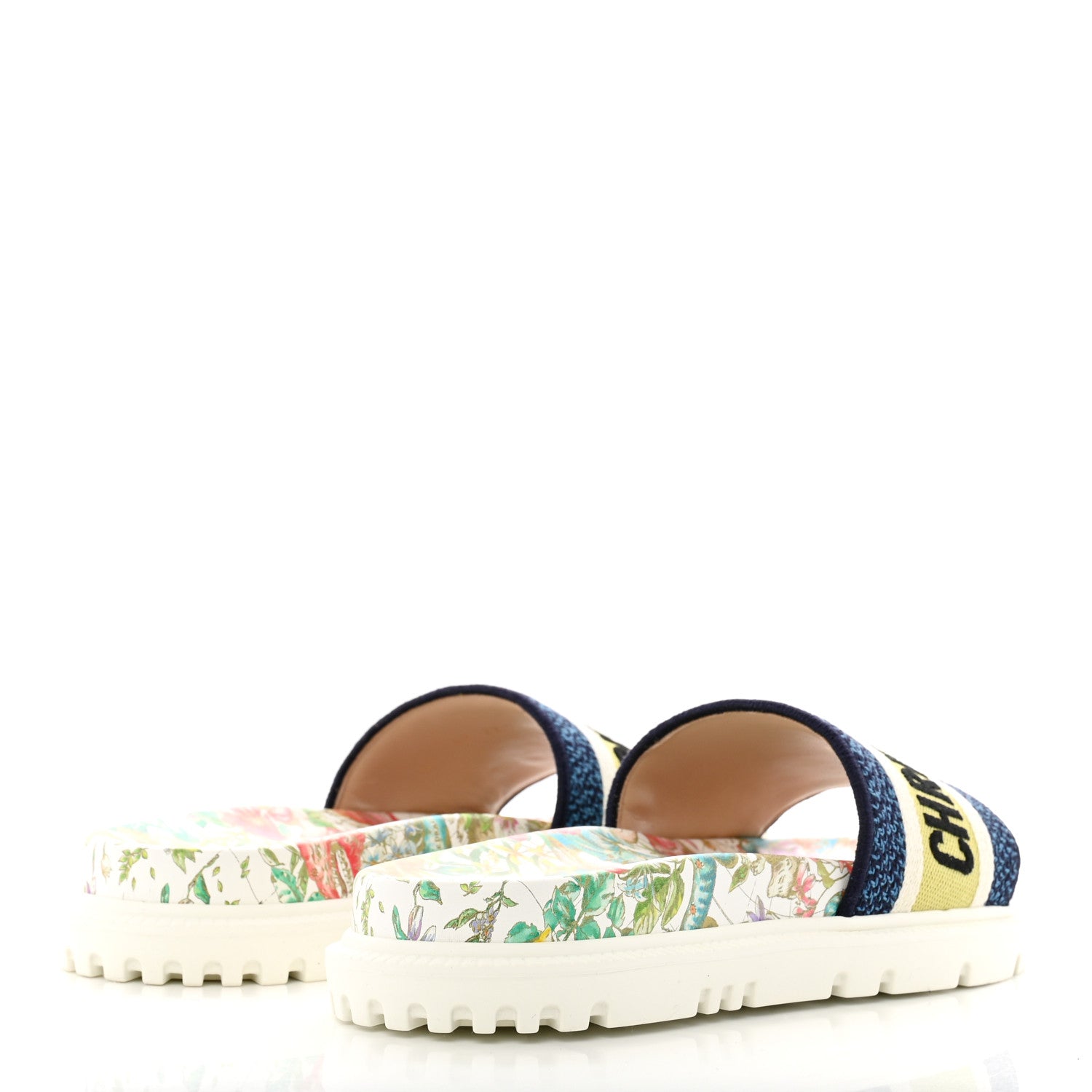 Christian Dior Canvas D-Constellation Embroidered Dway 10mm Slide Sandals 35 White Multicolor 5 of 10