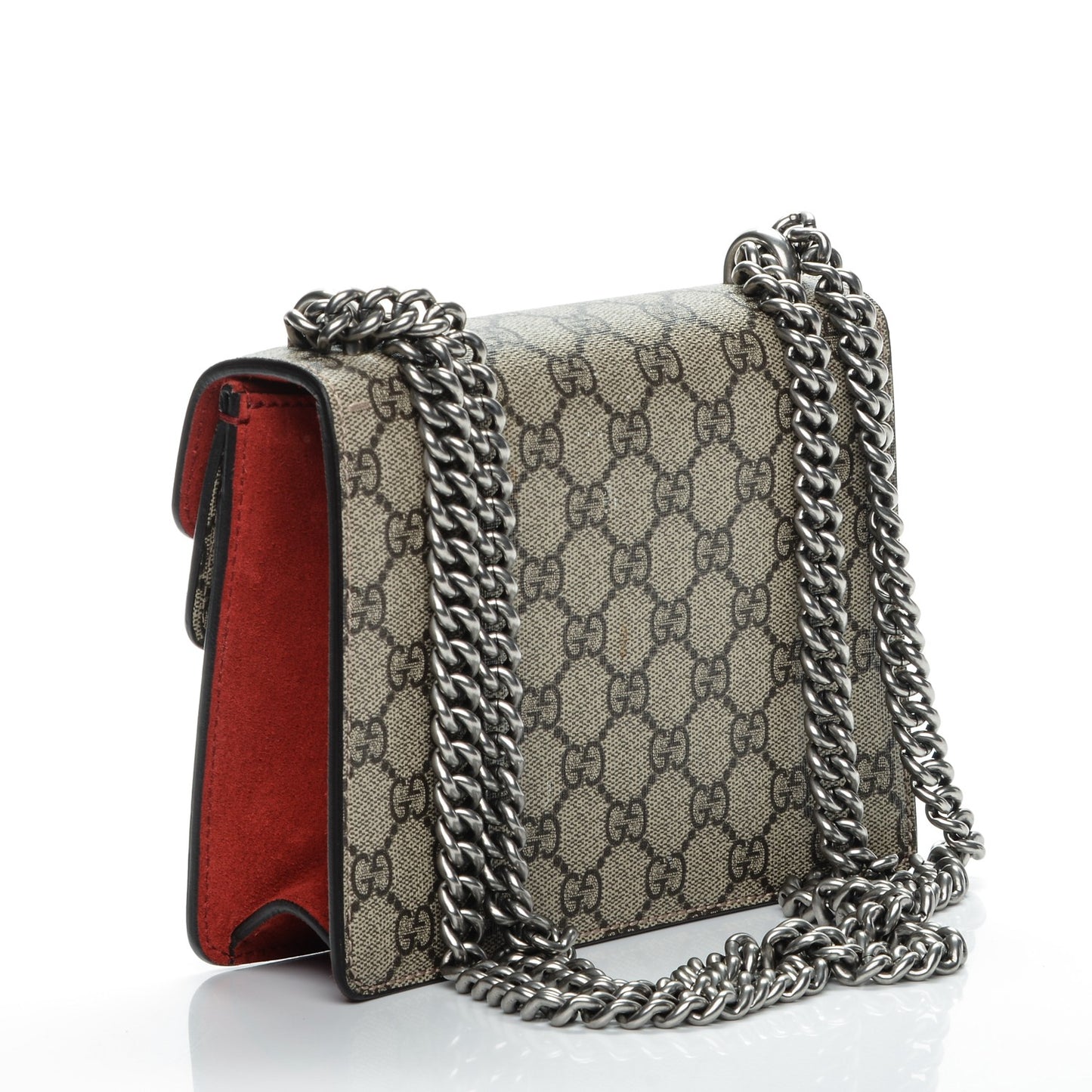 GG Supreme Monogram Mini Dionysus Shoulder Bag Hibiscus Red