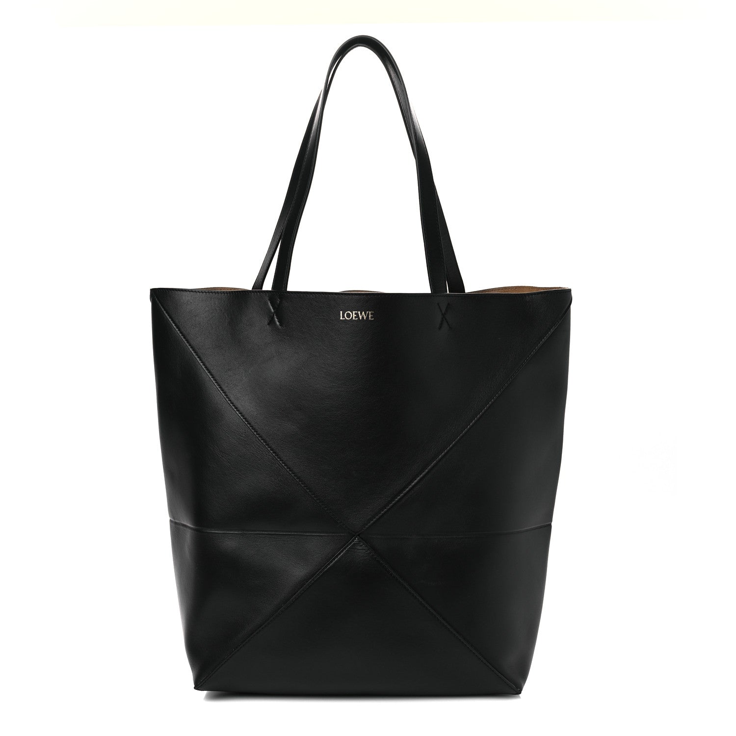 Loewe Shiny Calfskin Large Puzzle Fold Tote Black 1 of 9