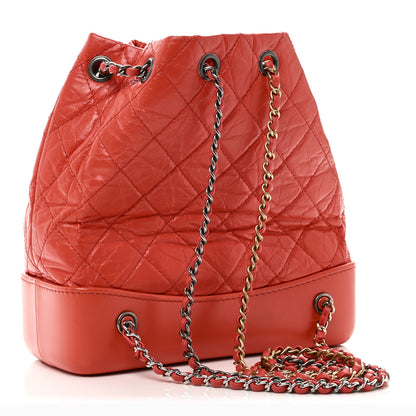 Chanel Aged Calfskin Quilted Small Gabrielle Backpack Orange 3 of 10