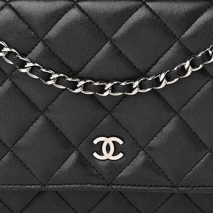 Chanel Lambskin Quilted Wallet On Chain WOC Black 9 of 15