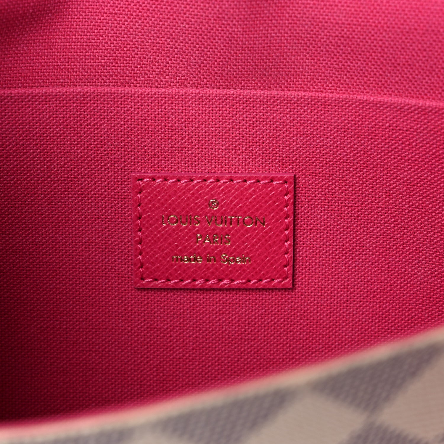 Louis Vuitton Damier Azur Studded Pochette Felicie Chain Wallet Fuchsia 7 of 10
