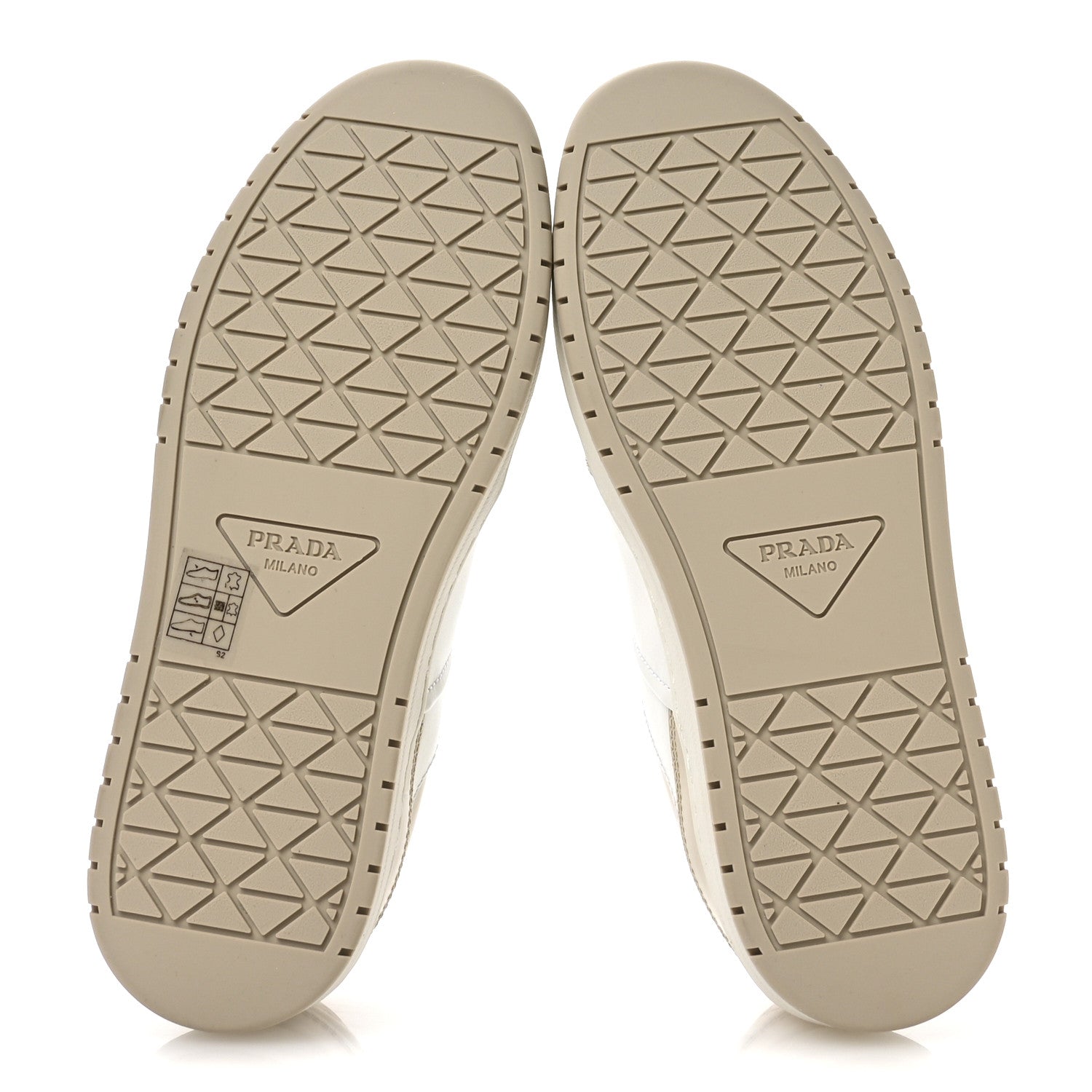 Prada Vitello Sport Spazzolato Rois Triangle Logo Womens Downtown Low Top 30mm Sneakers 36 White Beige 6 of 7