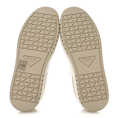 Prada Vitello Sport Spazzolato Rois Triangle Logo Womens Downtown Low Top 30mm Sneakers 36 White Beige 6 of 7
