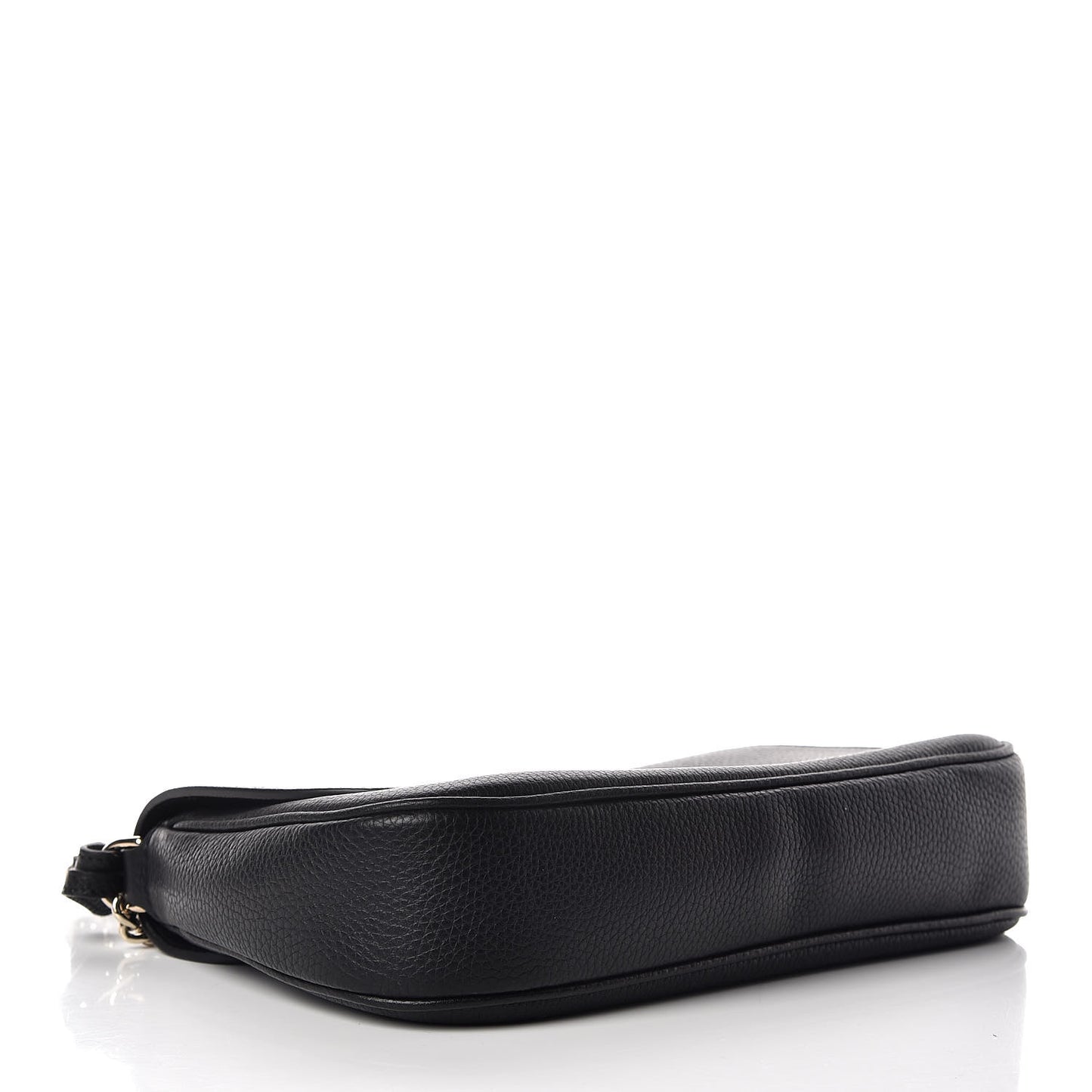 Pebbled Calfskin Medium Soho Flap Crossbody Black