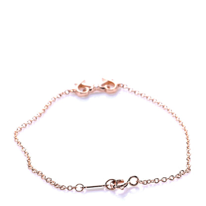 Tiffany 18K Rose Gold Diamond Double Loving Heart Bracelet 3 of 6
