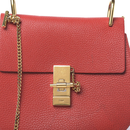 Chloe Grained Lambskin Drew Shoulder Bag Plaid Red 11 of 14