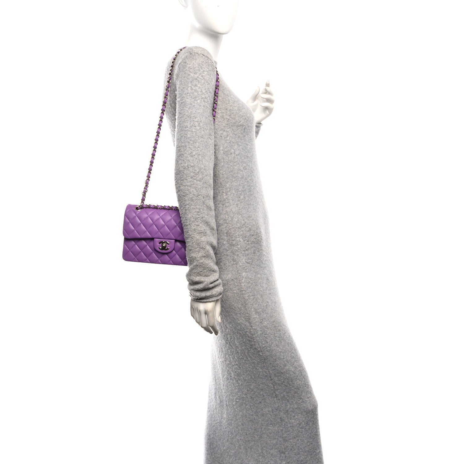 Chanel Caviar Quilted Small Double Flap Purple 2 of 10