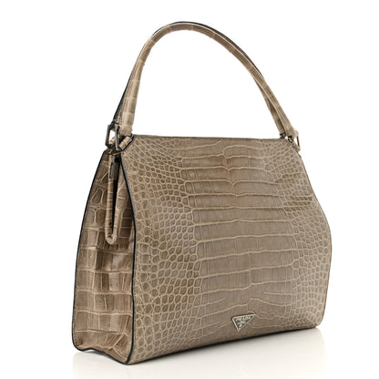 Prada Crocodile Velvet Frame Bag Purple 3 of 21