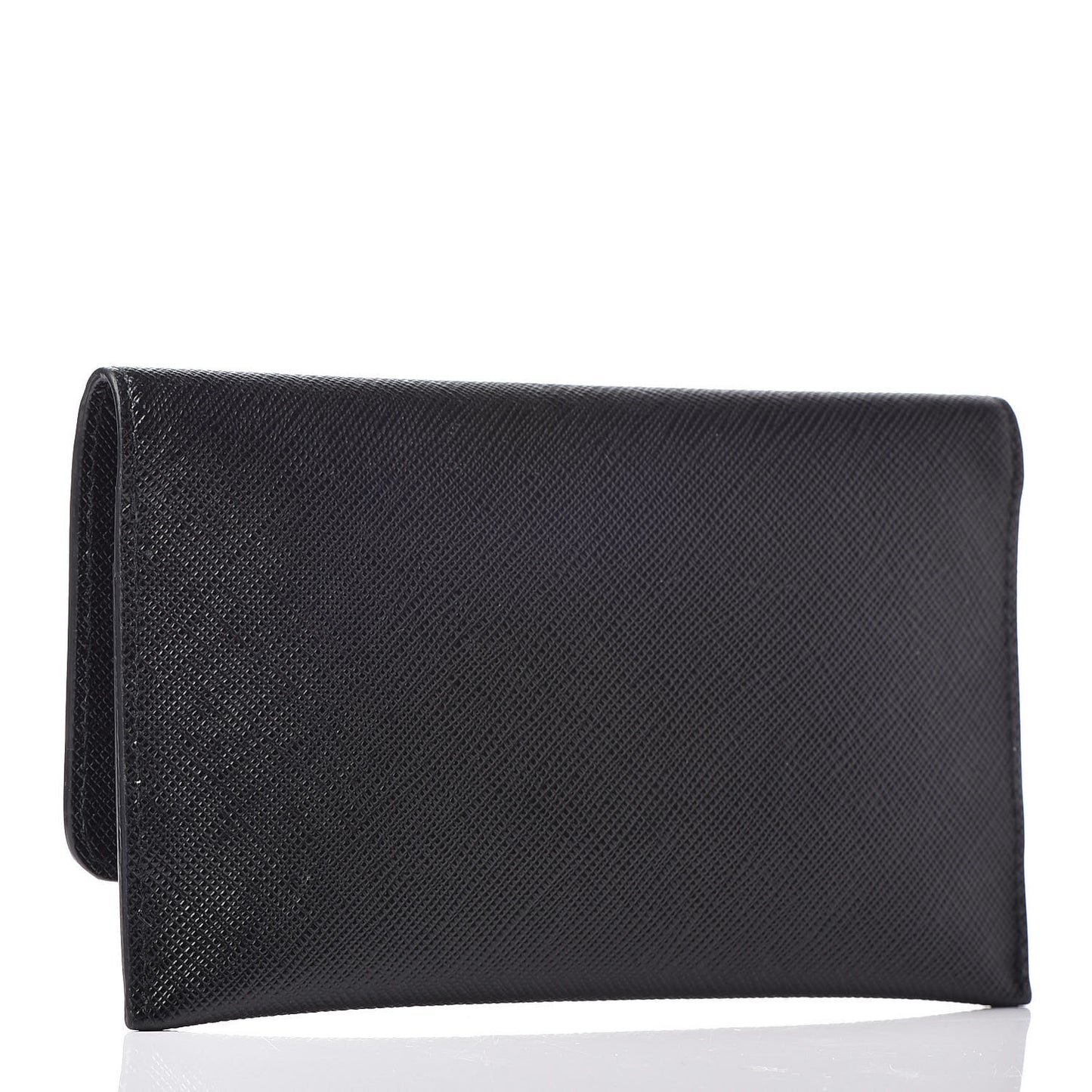 Saffiano Metal Flap Wallet Black