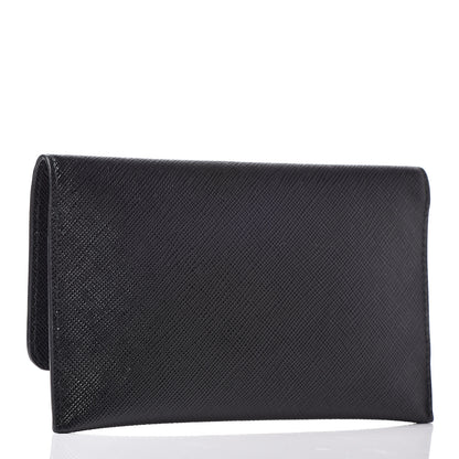 Prada Saffiano Metal Flap Wallet Black 4 of 9