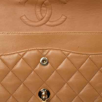 Chanel Lambskin Quilted Medium Double Flap Beige 13 of 14