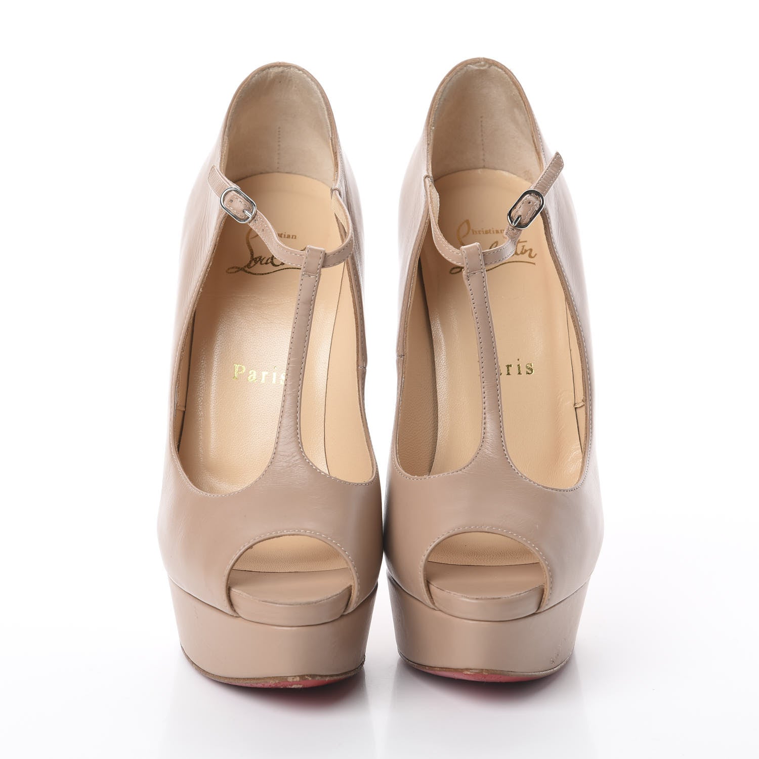 Christian Louboutin Calfskin Altapoppins 150 Pumps 36 Nude 2 of 7