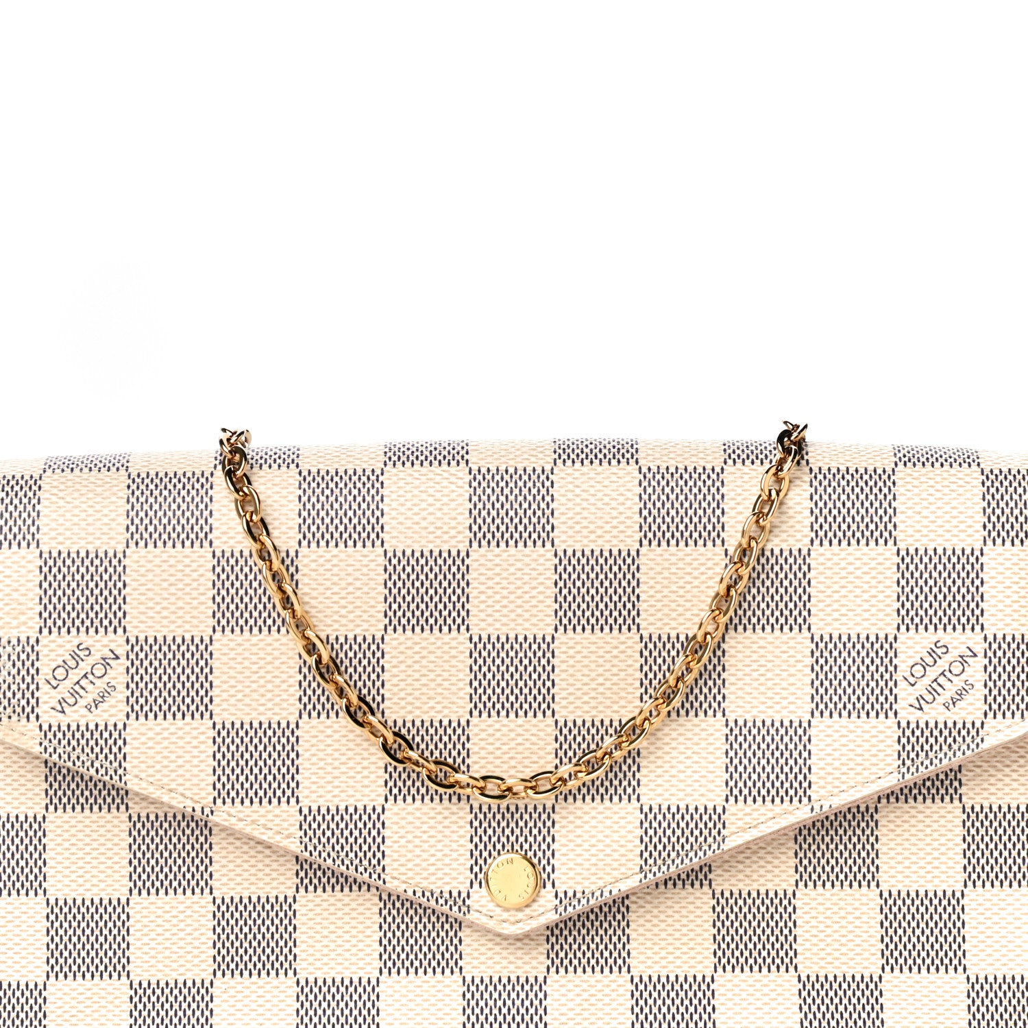 Louis Vuitton Damier Azur Pochette Felicie Chain Wallet Rose Ballerine 10 of 18