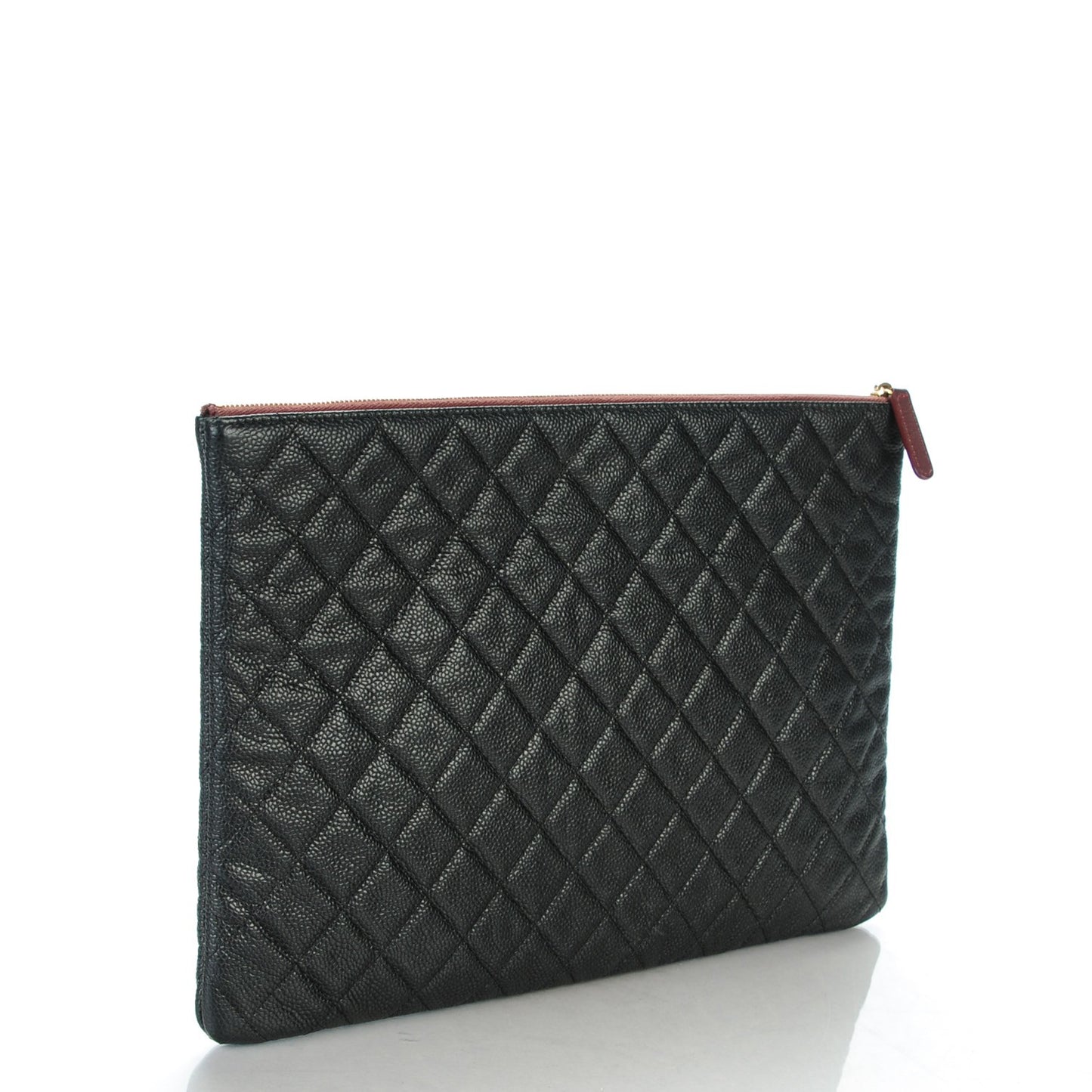 Caviar Quilted Large Cosmetic Case Black