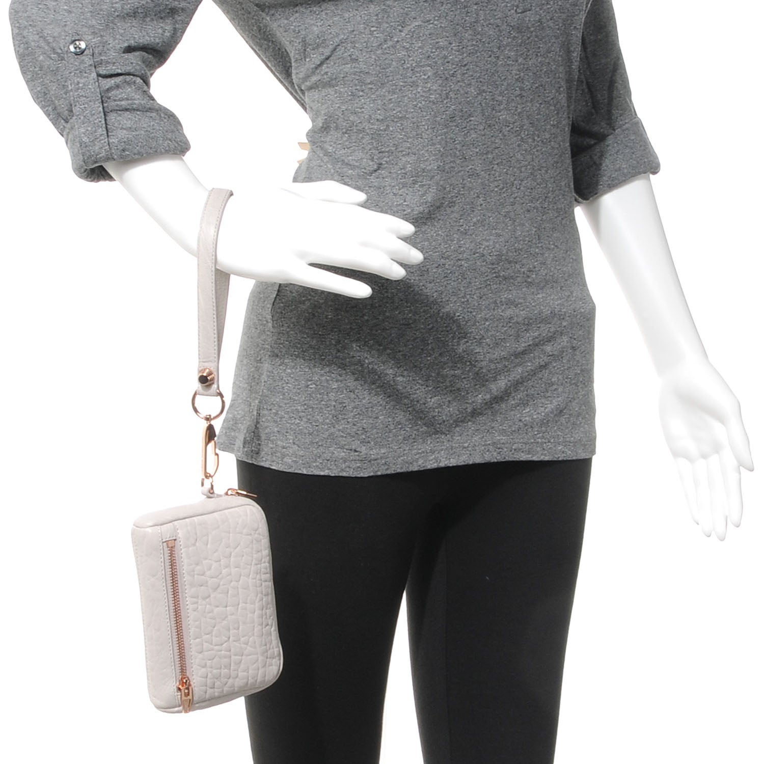 Alexander Wang Pebbled Dumbo Leather Large Fumo Clutch Lilac 2 of 7