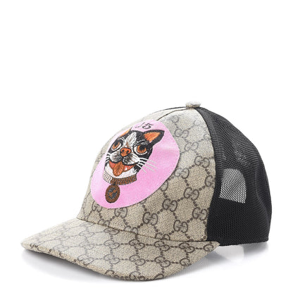 Gucci GG Supreme Monogram Bosco Patch Baseball Hat M Beige Malva 1 of 9