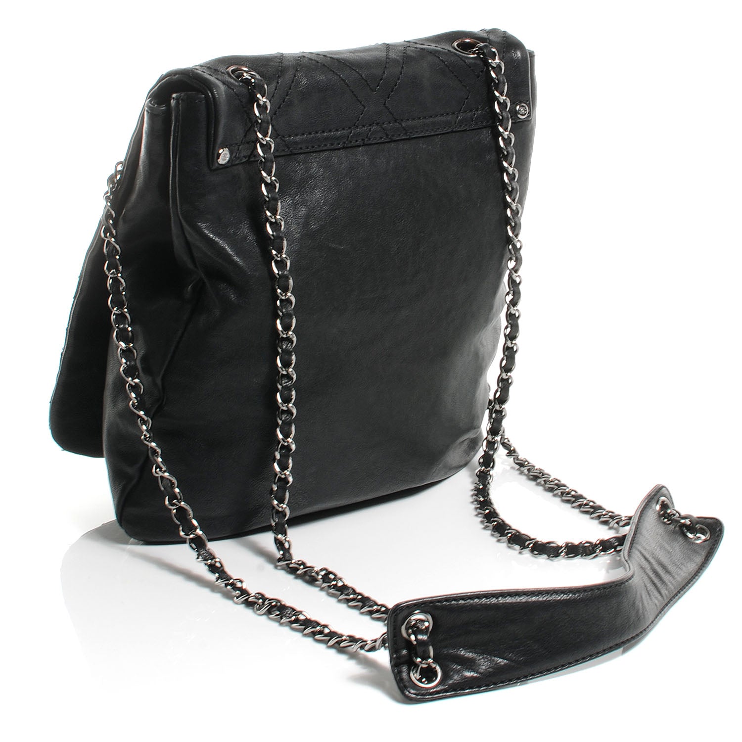 Chanel Leather Diamond Stitch Large Messenger Black 3 of 7