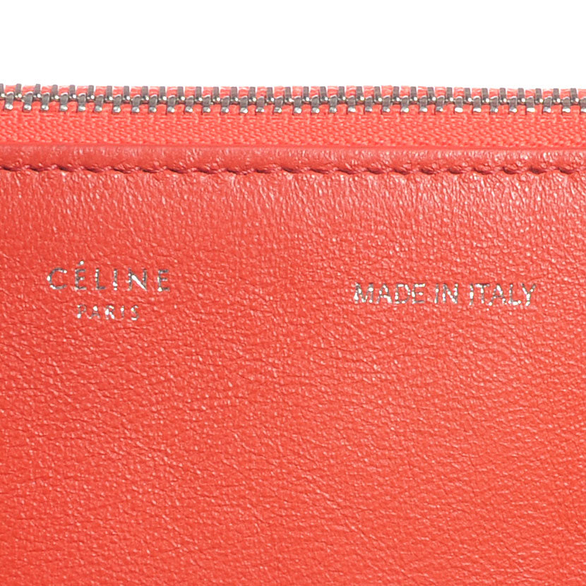 Drummed Calfskin Suede Double Zip Trapeze Vermillion